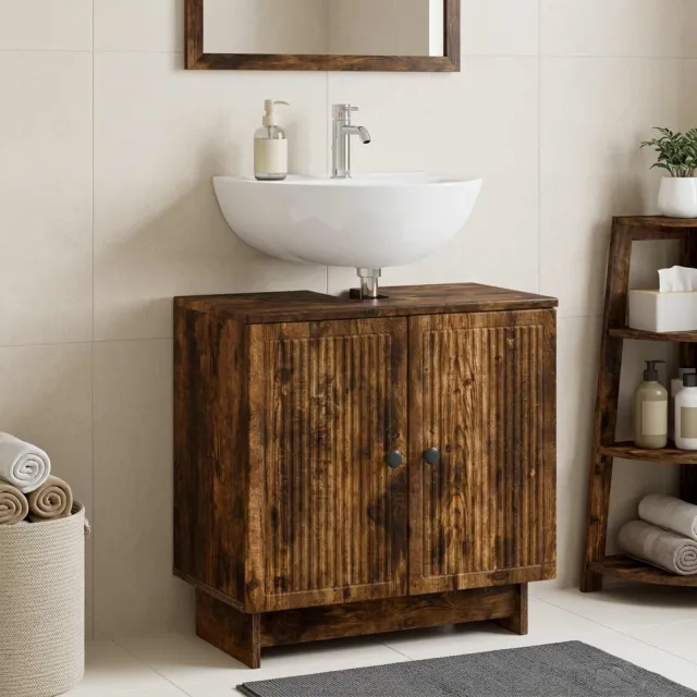 vidaXL Badkamer wastafelkast EDE Gerookt eiken 59,5 x 31,5 x 59 cm Bruin