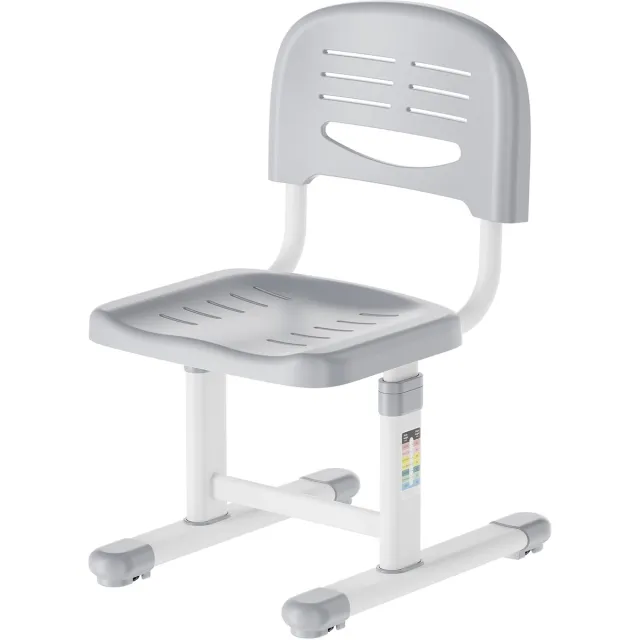 Kinderstoel Sauda bureaustoel 63-75x36x46 cm lichtgrijs en wit [en.casa]