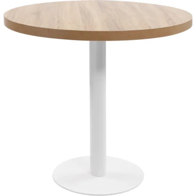 vidaXL Bistrotafel - 80 - cm - MDF - lichtbruin Lichtbruin en wit