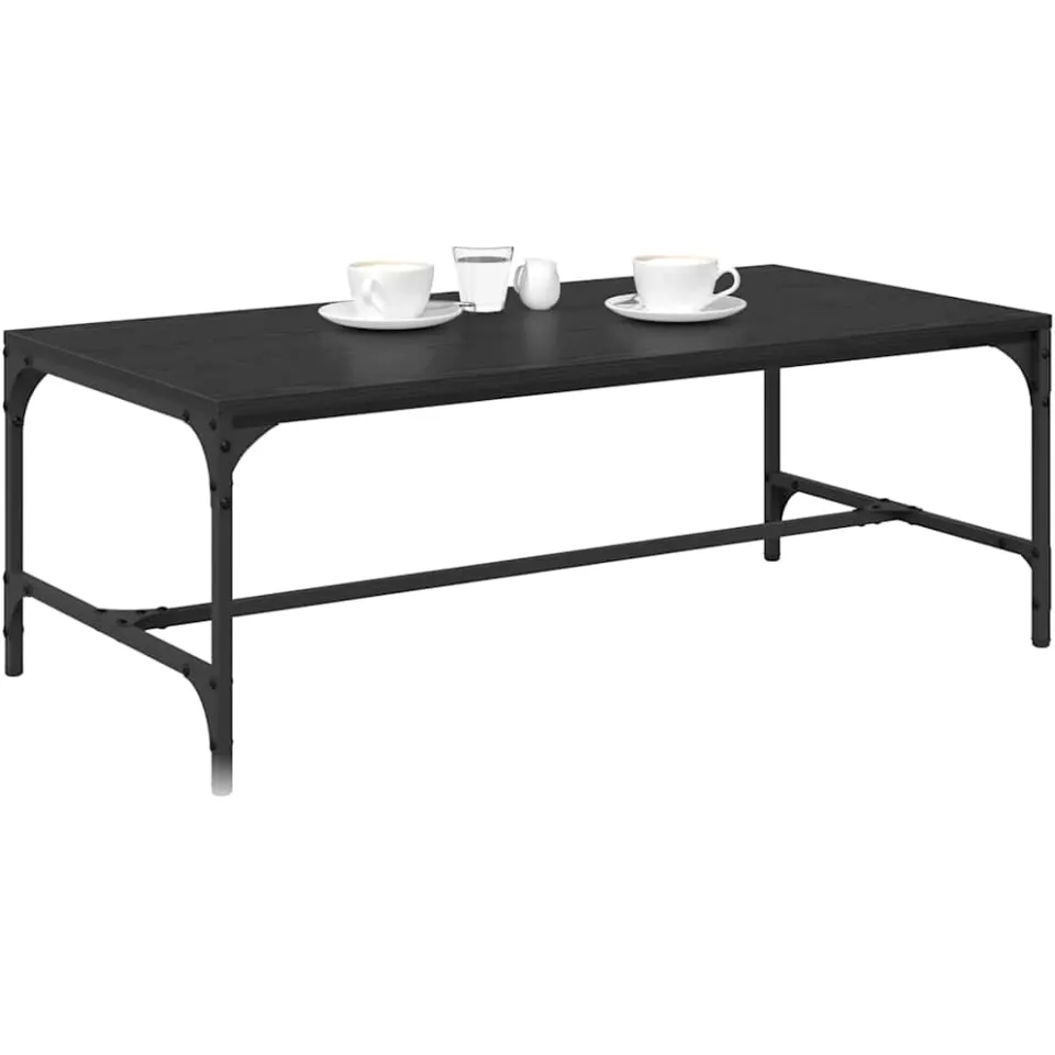 vidaXL Salontafel Zwart Eiken 100 x 50 x 35 cm Bewerkt hout