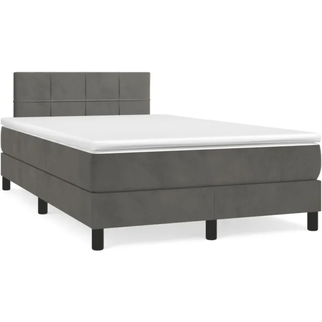 vidaXL Boxspring met matras fluweel donkergrijs 120x190 cm grijs
