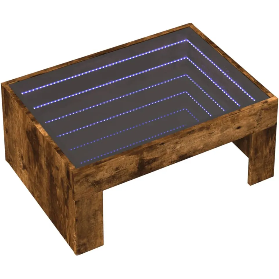 vidaXL Salontafel met Infinity LED 70x50x30 cm gerookt eikenkleurig Bruin