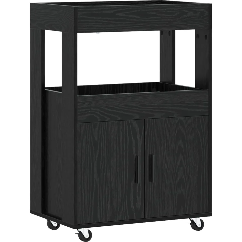vidaXL Bar Kar Zwart eiken 60 x 39,5 x 89 cm Bewerkt hout, foto 3