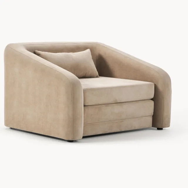 Westwing Collection Beige slaapfauteuil Eliot