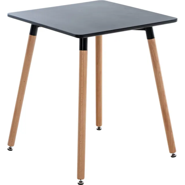 In And Outdoormatch Bijzettafel XL - Extra hoog - laptoptafel hout - Keukentafel bar - Ontbijt - Bed - Vierkant - Zwart - 60x60x70cm Black