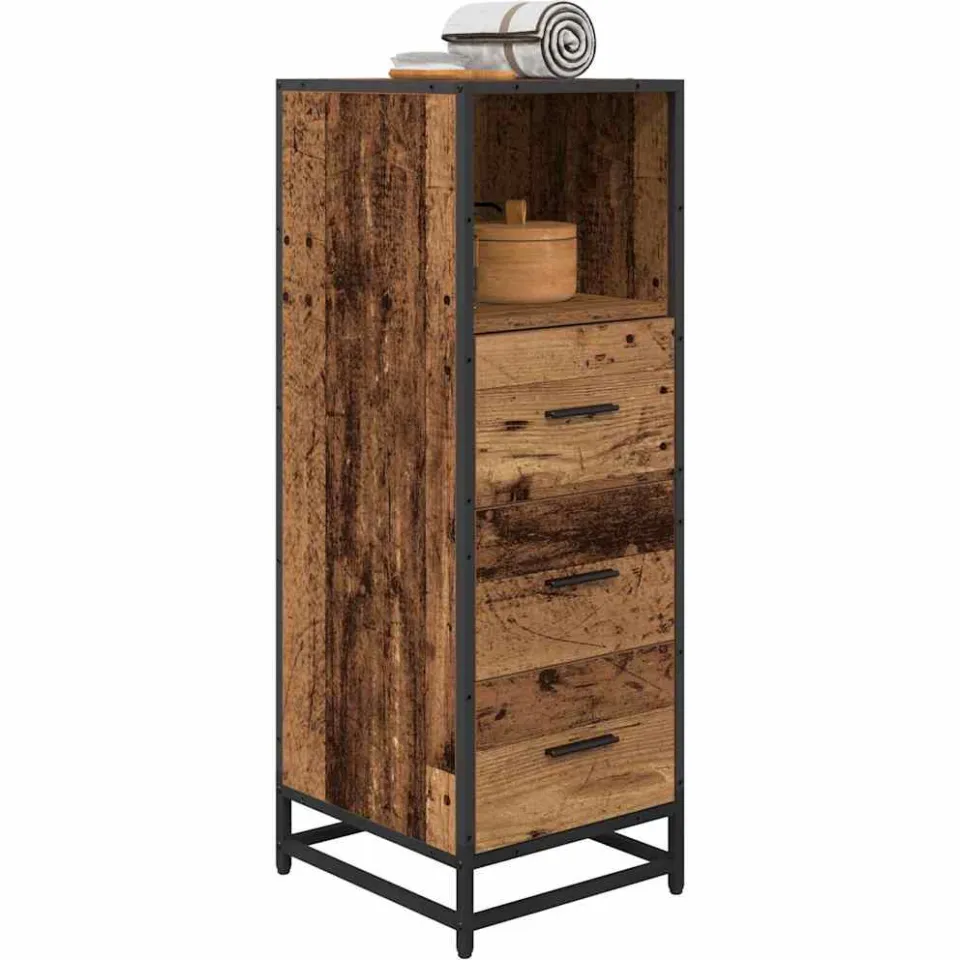 vidaXL Badkamermeubelset Oud Hout 35 x 37,5 x 100 cm Bewerkt hout Bruin