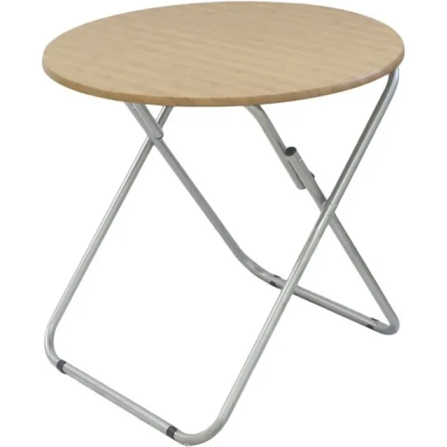 Concorde Bijzettafel - MDF hout - metaal - inklapbaar - D69 x H96 cm Lichtbruin