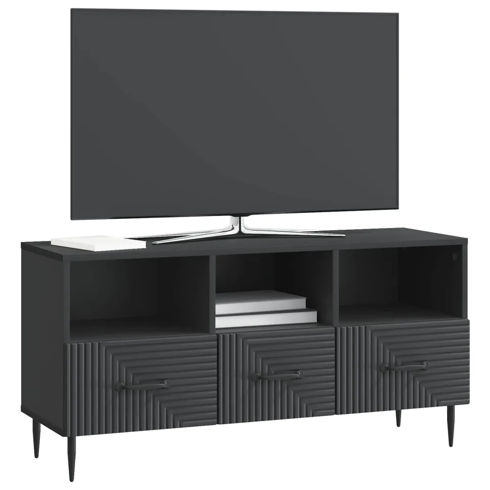 vidaXL TV-kast met lade Zwart 102 x 34,5 x 50 cm Bewerkt hout