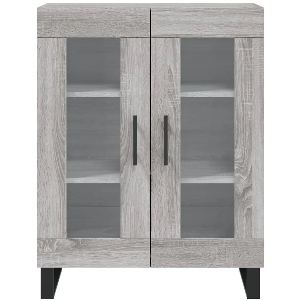 vidaXL Dressoir 69,5x34x90 cm bewerkt hout grijs sonoma eikenkleurig