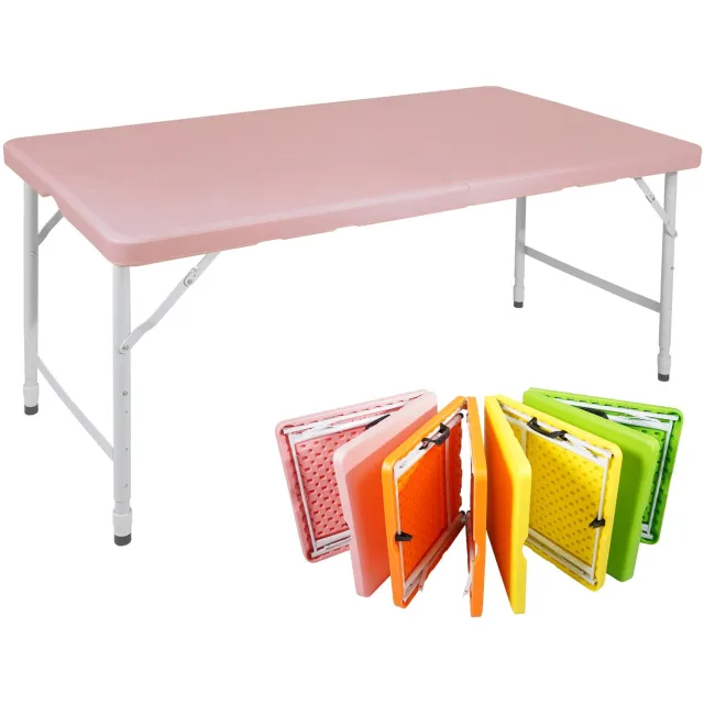 CHICFURN Tuintafel - 6-8 personen - Opvouwbaar - Verstelbare hoogte - Roze