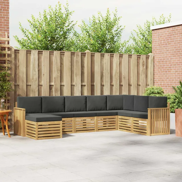 vidaXL Buiten bankenset 8 st 8-zits Wit en antracietkleurig Polyester