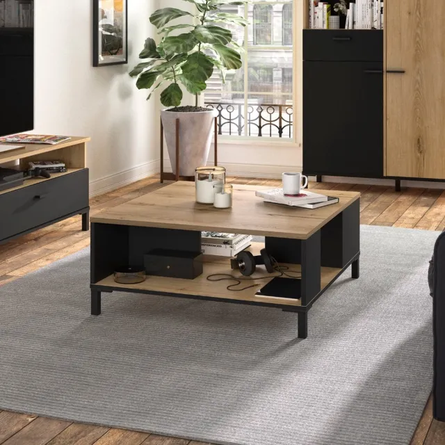 Gami Trust lage vierkante salontafel - 81x81x36cm Bruin