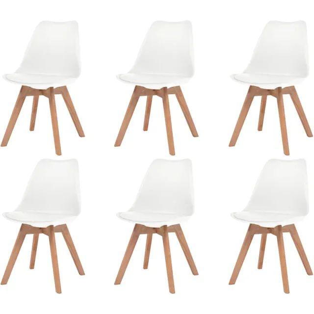 vidaXL Eetkamerstoelen 6 st kunststof wit