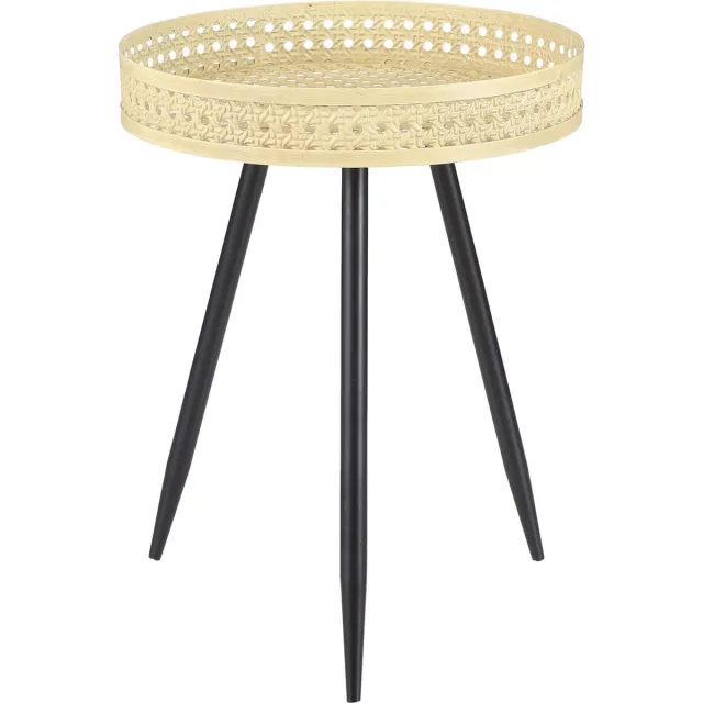 Mica Decorations Jaylee Bijzettafel - H45 x Ø34 cm - Ijzer - Zwart