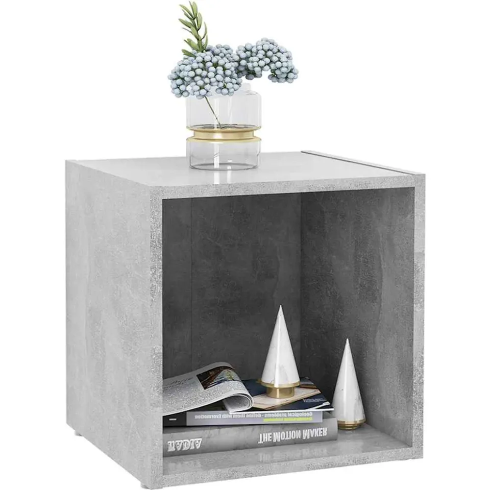 vidaXL Tv-meubelen 2 st 37x35x37 cm bewerkt hout betongrijs grijs, foto 3
