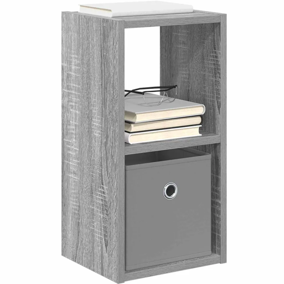vidaXL Nachtkastje 2 st Grijs Sonoma 25,5 x 22 x 49,5 cm Bewerkt hout