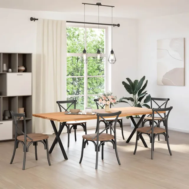 vidaXL Eettafelpoten 2 st X-vormig 60x(72-73) cm staal naturel Bruin