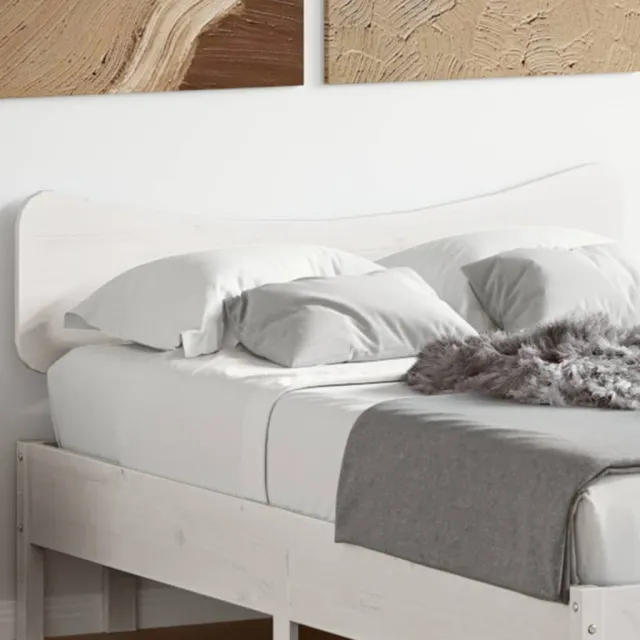 vidaXL Hoofdbord 135 cm massief grenenhout wit