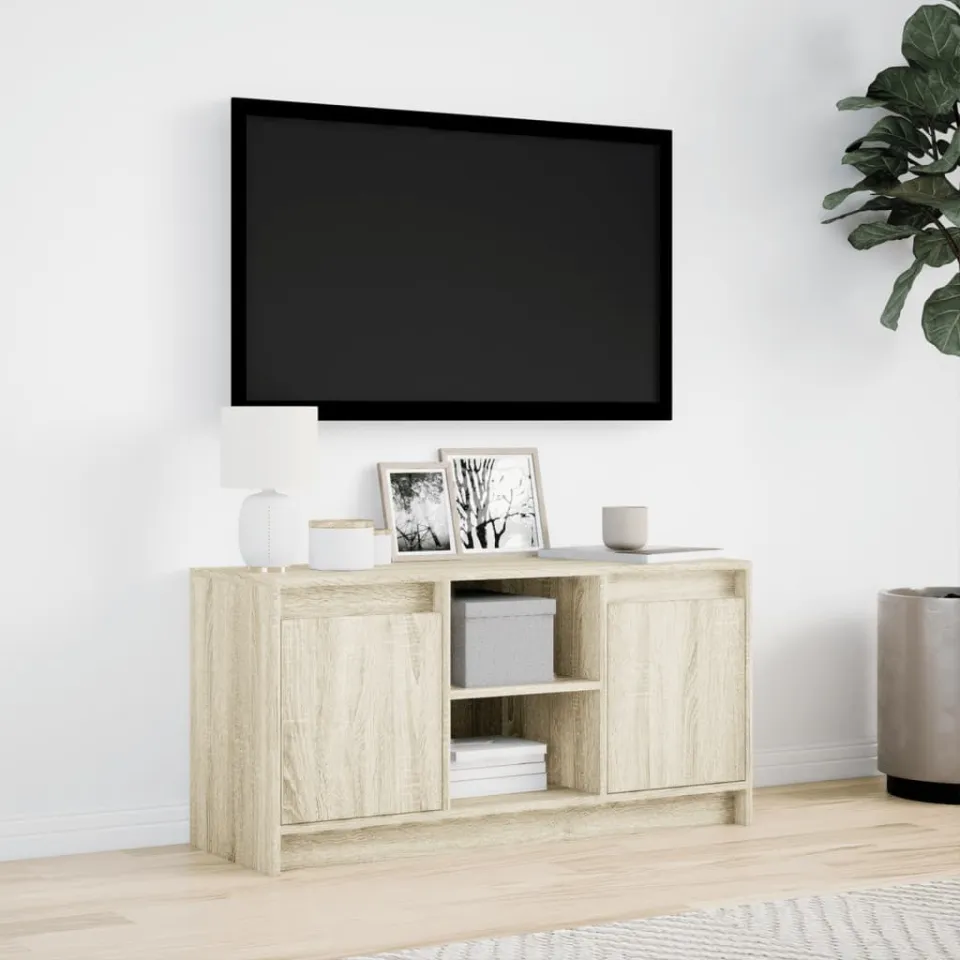 vidaXL Tv-meubel met LED 100x34x50 cm bewerkt hout sonoma eikenkleurig, foto 2