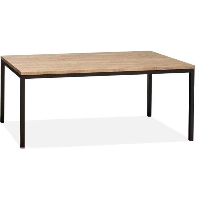 A-Meubel Cothen Eettafel 160cm - Rechthoekige eettafel - Tropische houtlook - Zwarte poten Tropic