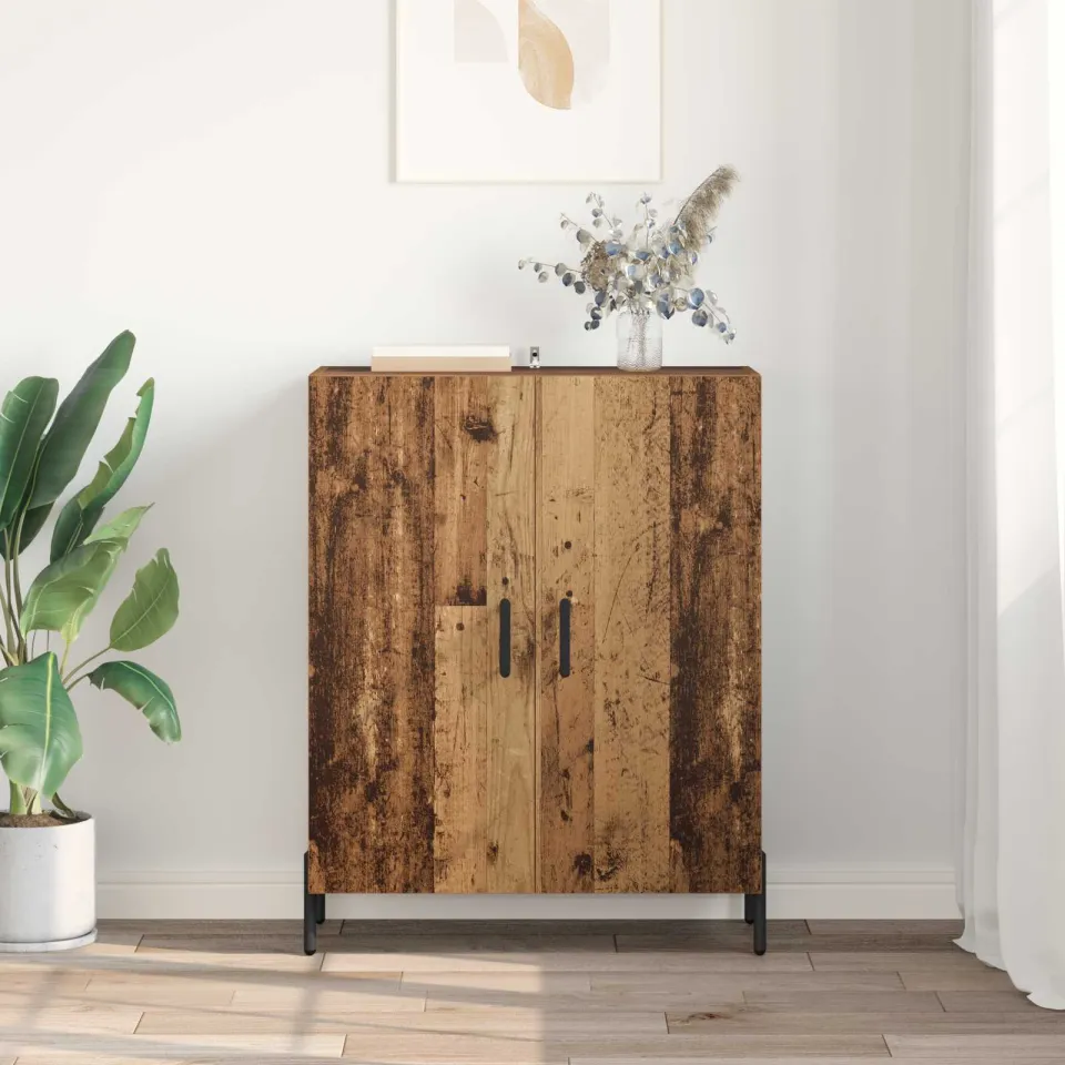 vidaXL Dressoir Oudhout 69,5 x 34 x 90 cm Bewerkt hout bruin, foto 4