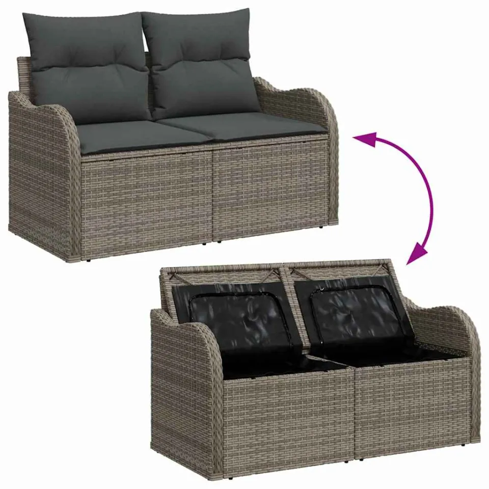 vidaXL Tuin Sofa Set 7 st Grijs [Synthetisch]: Poly Rattan, foto 4