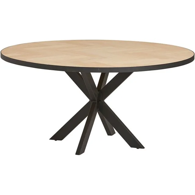 MySons Nijwie Ronde eiken eettafel Bern Ø120 cm Visgraat - Naturel