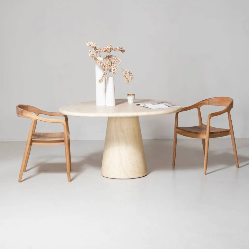 Giga Meubel Eettafel Vejen - Lichtbruin Composiet - 130x130x76cm, foto 2