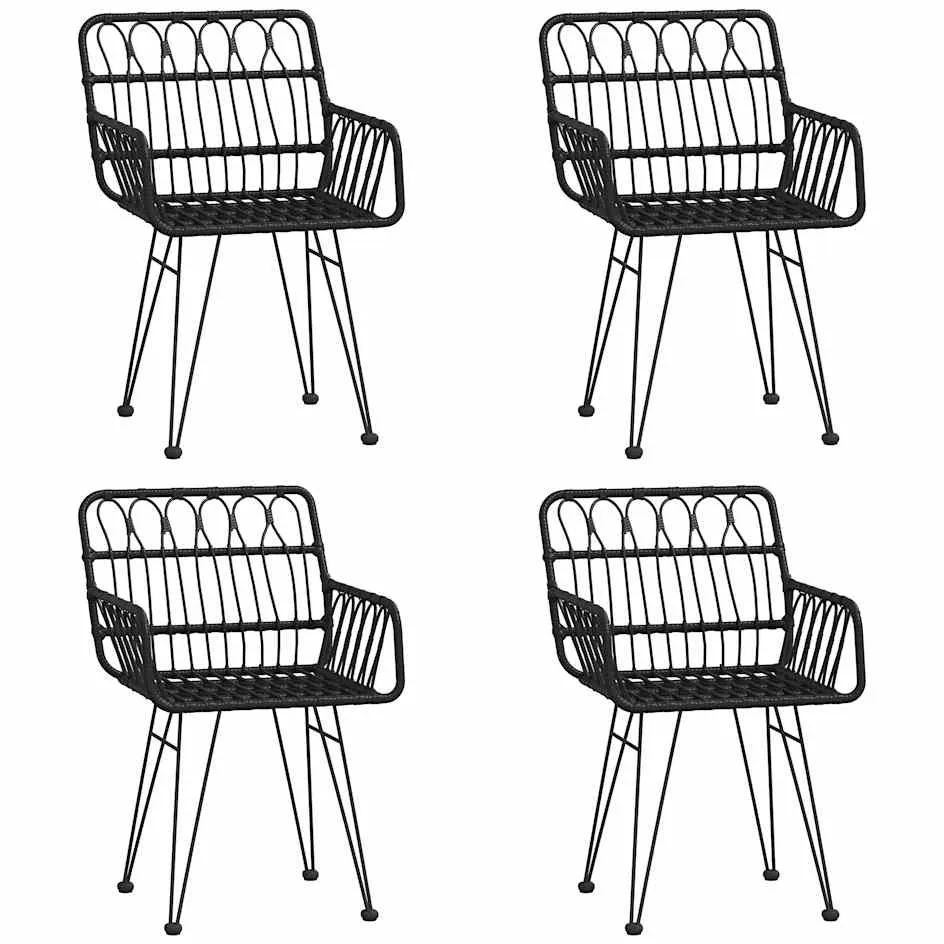 vidaXL 5-delige Tuinset poly rattan zwart, foto 3