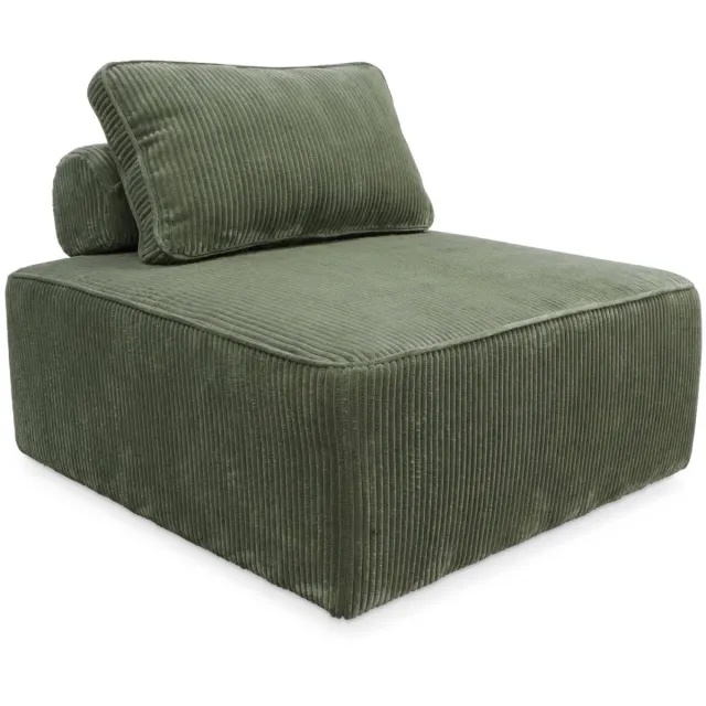 sweeek Fauteuil corduroy 1 zitplaats l 90 x b 90 x h 78cm - lao Groen