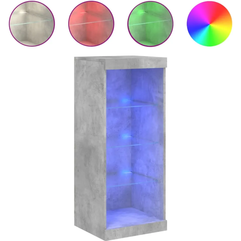 vidaXL Dressoir met LED-verlichting 41x37x100 cm betongrijs grijs, foto 4