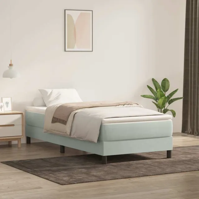 vidaXL Boxspring zonder matras fluweel lichtgrijs 100x220 cm