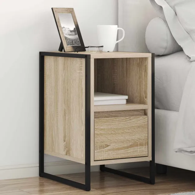 vidaXL Nachtkastje Sonoma Eiken 39,5 x 30 x 50 cm Bewerkt hout Bruin
