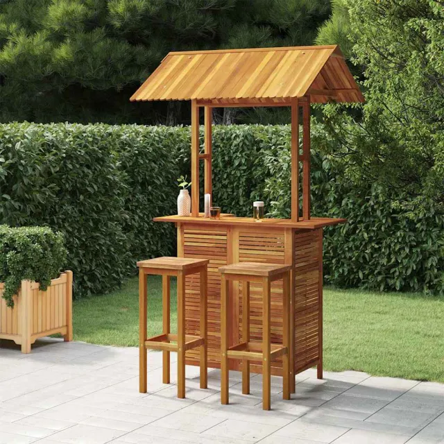 vidaXL 3-delige Tuinbarset massief acaciahout bruin, foto 2