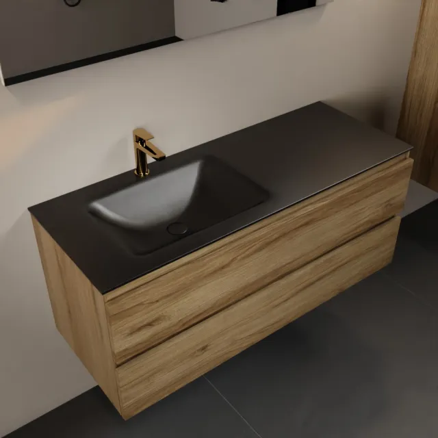 Mondiaz AIVY 120cm badmeubel Chai, wastafel Urban solid surface links 1 kraangat (AI-351631URBAN-SI - AI-M120CHLI)