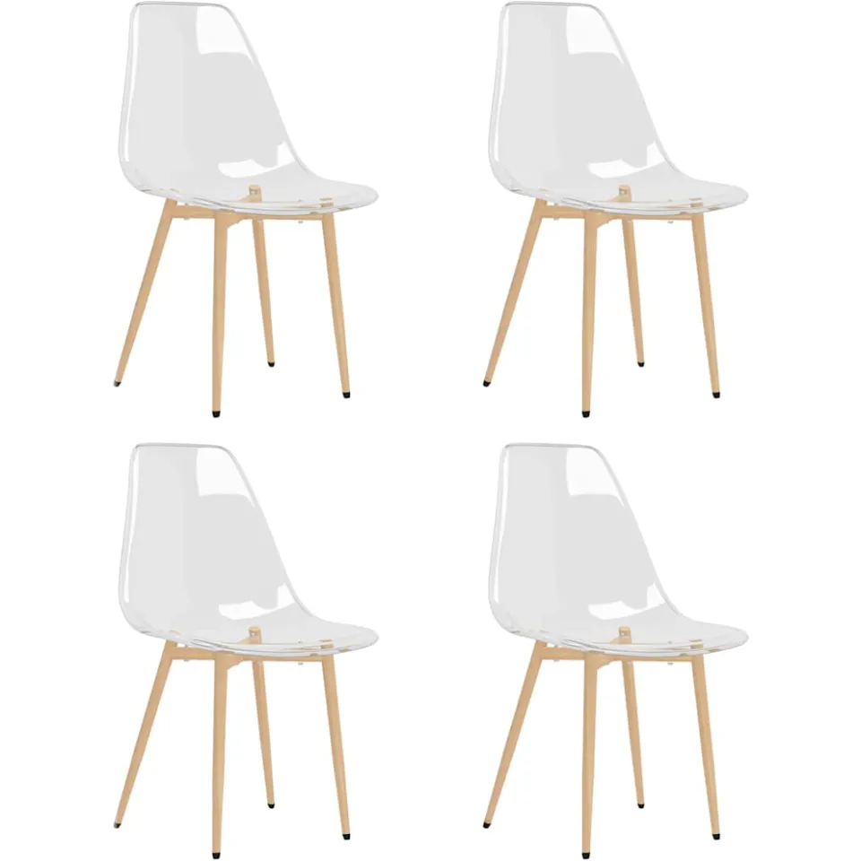 vidaXL Eetkamerstoelen 4 st PET transparant Transparent