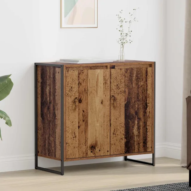 vidaXL Bijzetkast Oud Hout 79 x 36 x 75 cm Bewerkt hout bruin, foto 2