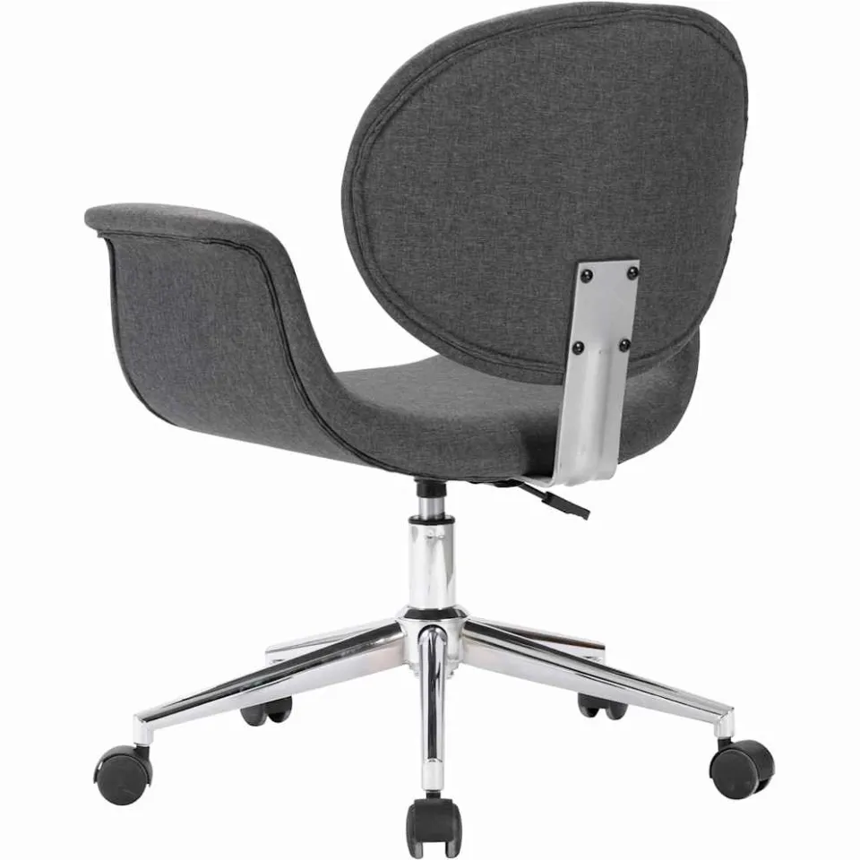 vidaXL Eetkamerstoelen draaibaar 2 st stof grijs, foto 4