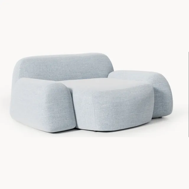 Westwing Collection XL bouclé loungefauteuil Wolke Lichtblauw