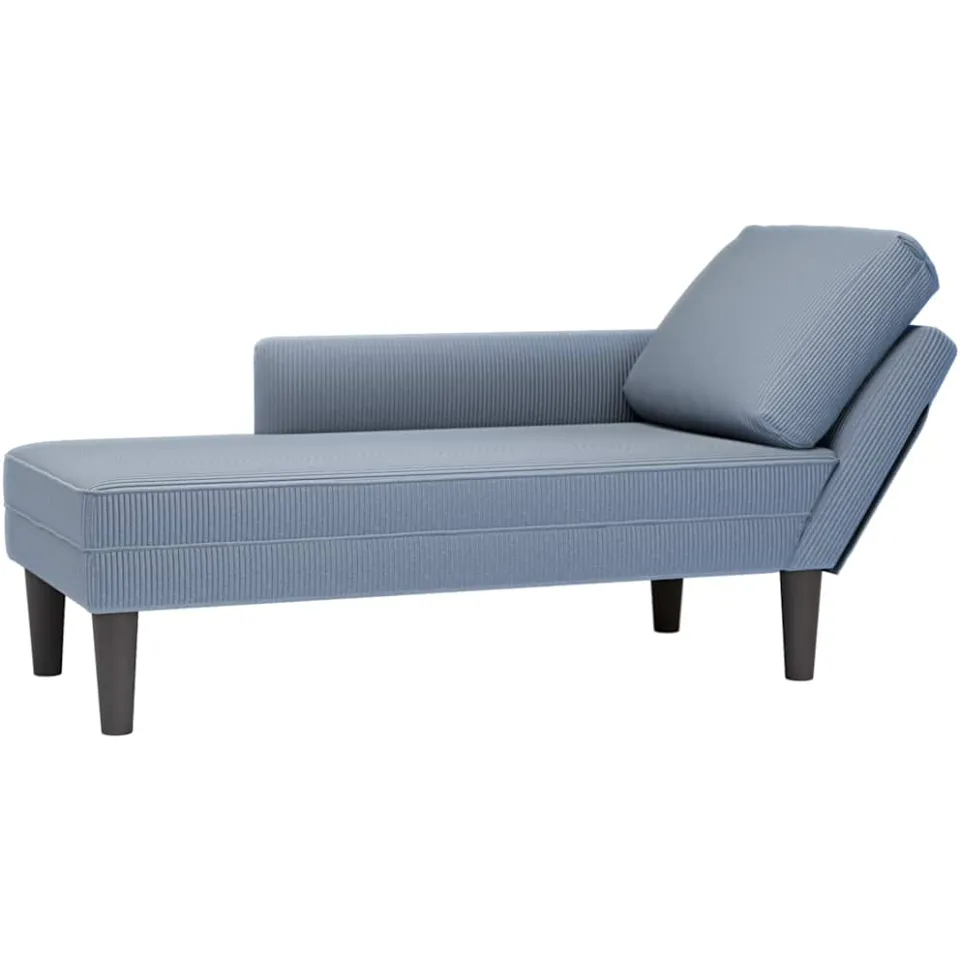 vidaXL Chaise longue met kussen corduroy stof blauw
