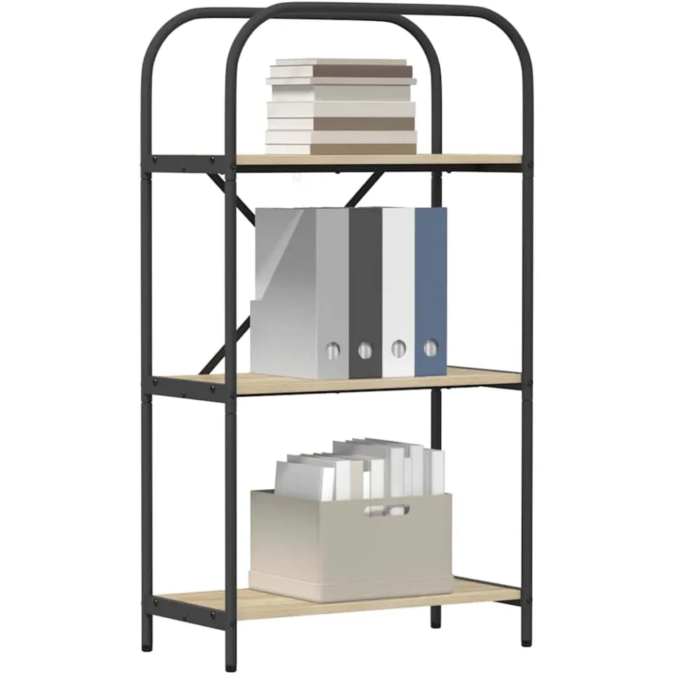 vidaXL Boekenkast 3-laags 60 x 30 x 109 cm Bewerkt hout Sonoma Eiken, foto 3