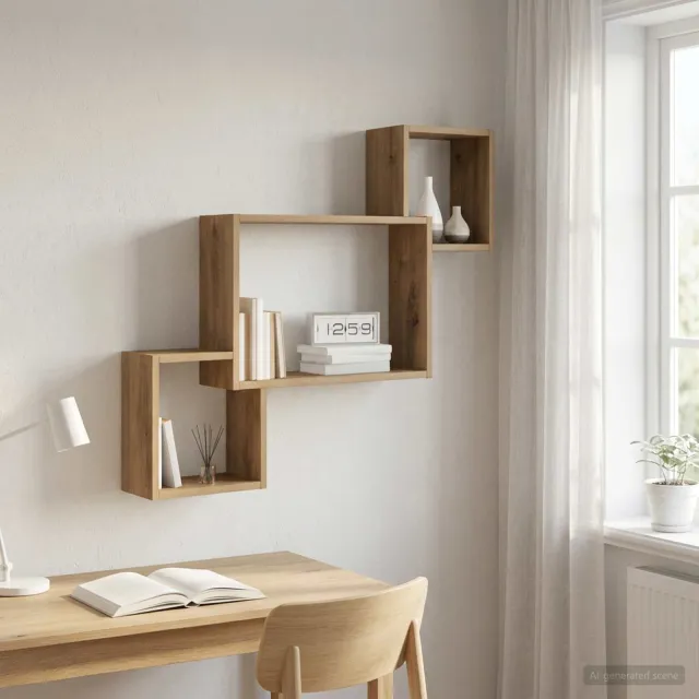 vidaXL Wandplank Artisanaal eiken 91,5 x 15 x 76 cm Bruin