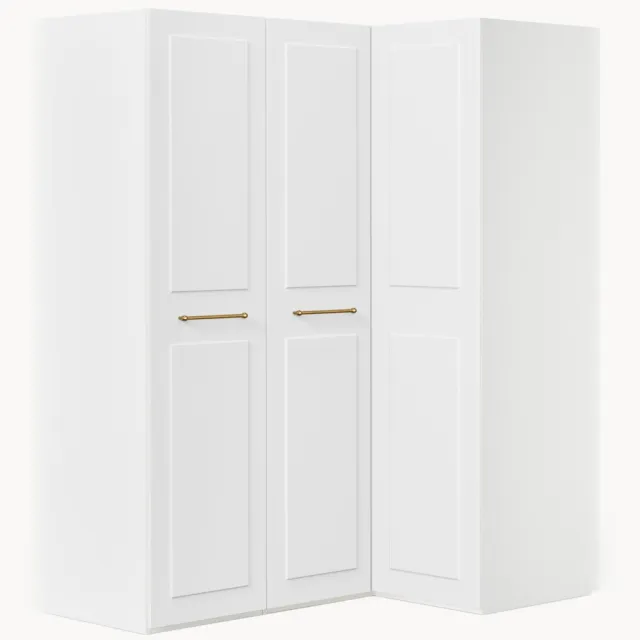 Westwing Collection Modulaire hoekkast Charlotte, 165 cm breed, in verschillende formaten Wit