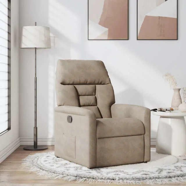 vidaXL Fauteuil verstelbaar microvezelstof taupe