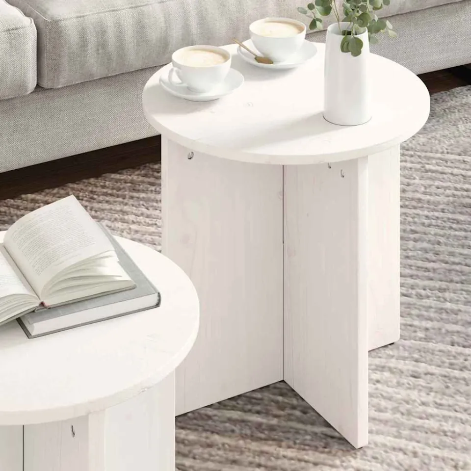 vidaXL Salontafel 2 st Wit 41.5 x 41.5 x 46 cm, foto 3