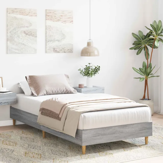 vidaXL Bedframe Grijs Sonoma 80 x 200 cm Bewerkt hout