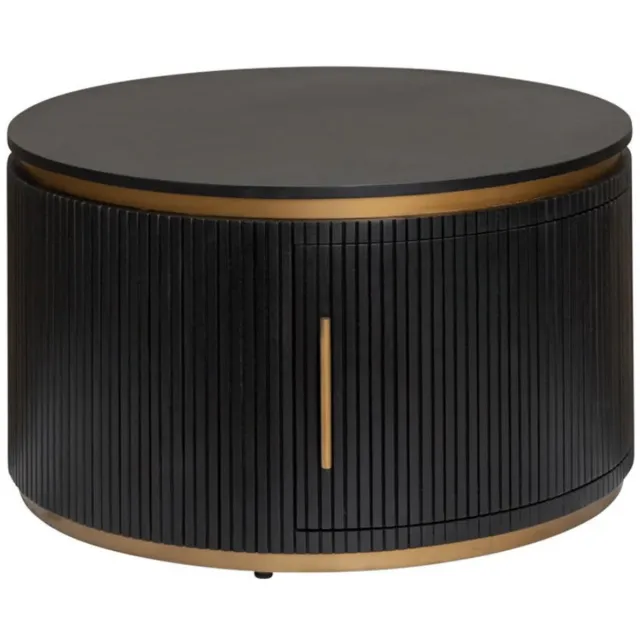 Tower Living Salontafel Rivello - Rond Zwart Hout - Ø80x54cm