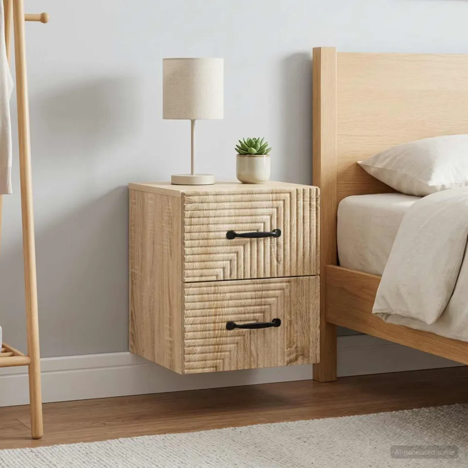 vidaXL Wandbeugel Bedkast 2 st Sonoma Eiken 34,5 x 33 x 40 cm, foto 4