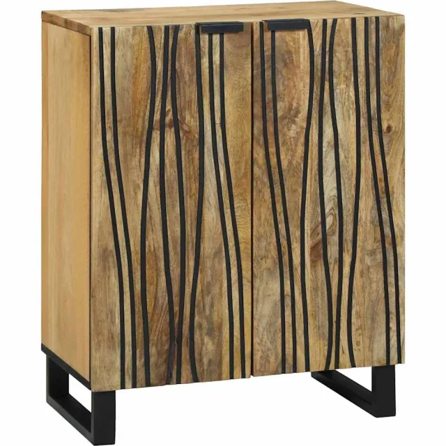 vidaXL Dressoir Naturel 60 x 33 x 75 cm Massief Mango Hout Bruin