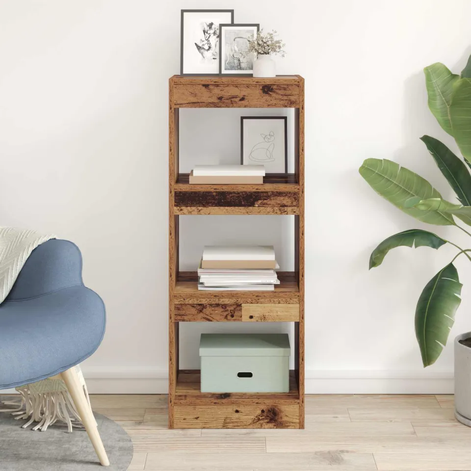 vidaXL Boekenkast 3-laags 40 x 30 x 103 cm Bewerkt hout Oud hout bruin, foto 3